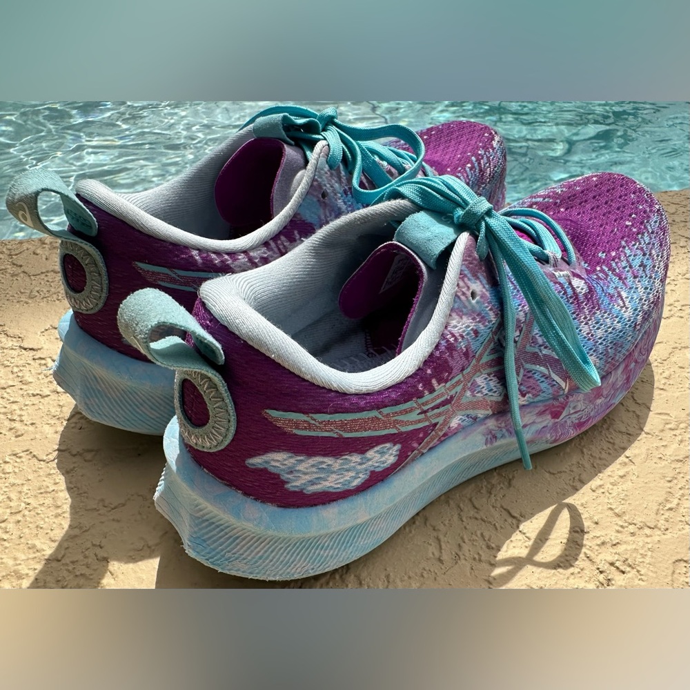 Asics Gel Noosa Tri 16 Bold Magenta Marbled Running Shies Women Size 8 Clean - Picture 4 of 14